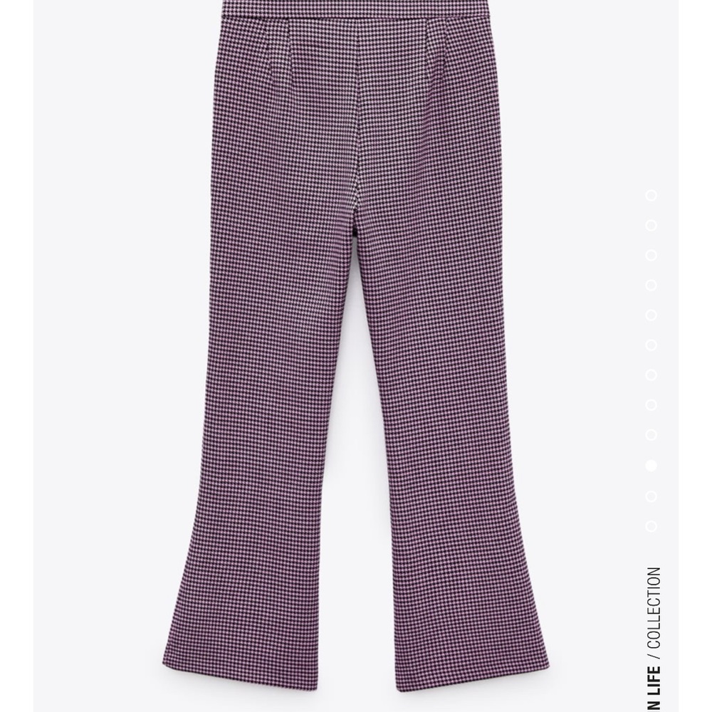 “Last one”ZARA HOUNDSTOOTH MINI FLARE PANTS - Picture 9 of 12